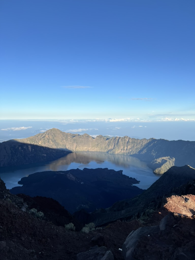 View of Segara Anak Lake and Crater from the Summit of Rinjani.
